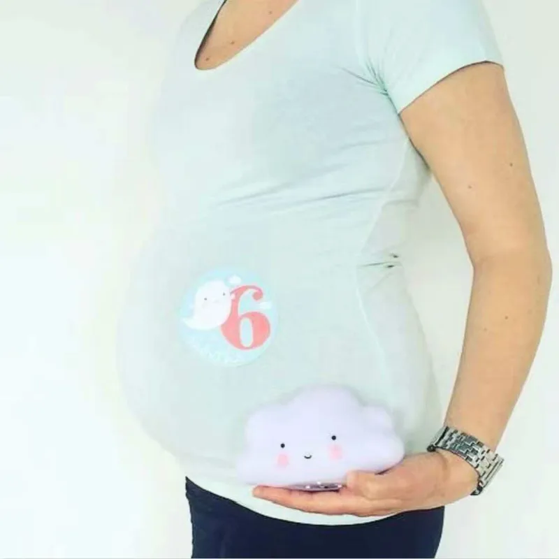 

1-12 Monthly Baby Pregnant Women Photograph Stickers Cute Cartoon Pink/ Blue Milestone Sticker Clothing Decoration Stickers