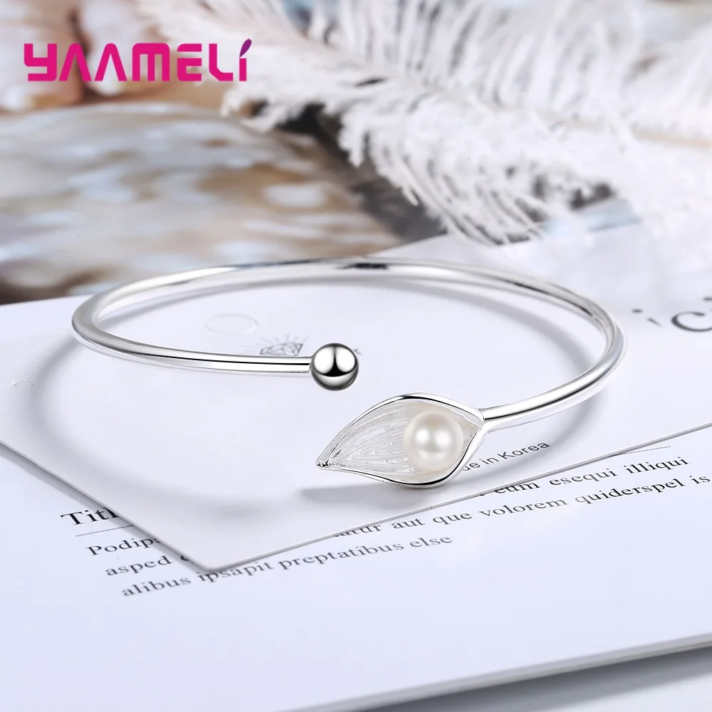 Натуральный Стиль пресноводный жемчуг 925 стерлингового серебра браслеты на руку