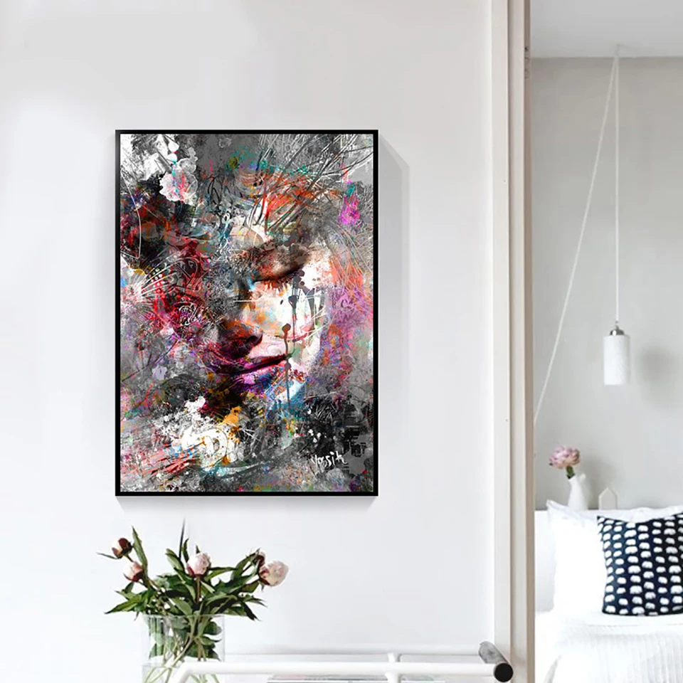 

Картина на холсте с изображением девушки, в нордическом стиле