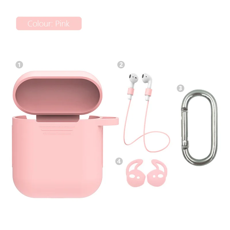 Мягкий силиконовый чехол 4 шт. в комплекте для Apple гарнитура для Airpods чехол s для Apple Airpods противоударный чехол для Air Pods защитный чехол