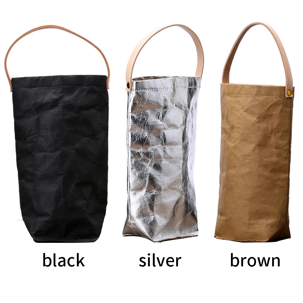 Перерабатываемая моющаяся коричневая бумажная сумка-тоут с цветами прочная