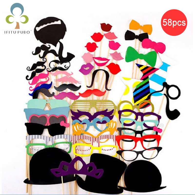 Новый 58 шт./компл. DIY мяч маски фото стенд Свадебные украшения реквизит для дня