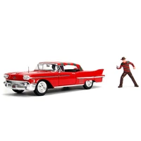 1958 vintage car model with doll toy 124 scale metal alloy diecast classic car model toy collecection toy for kids