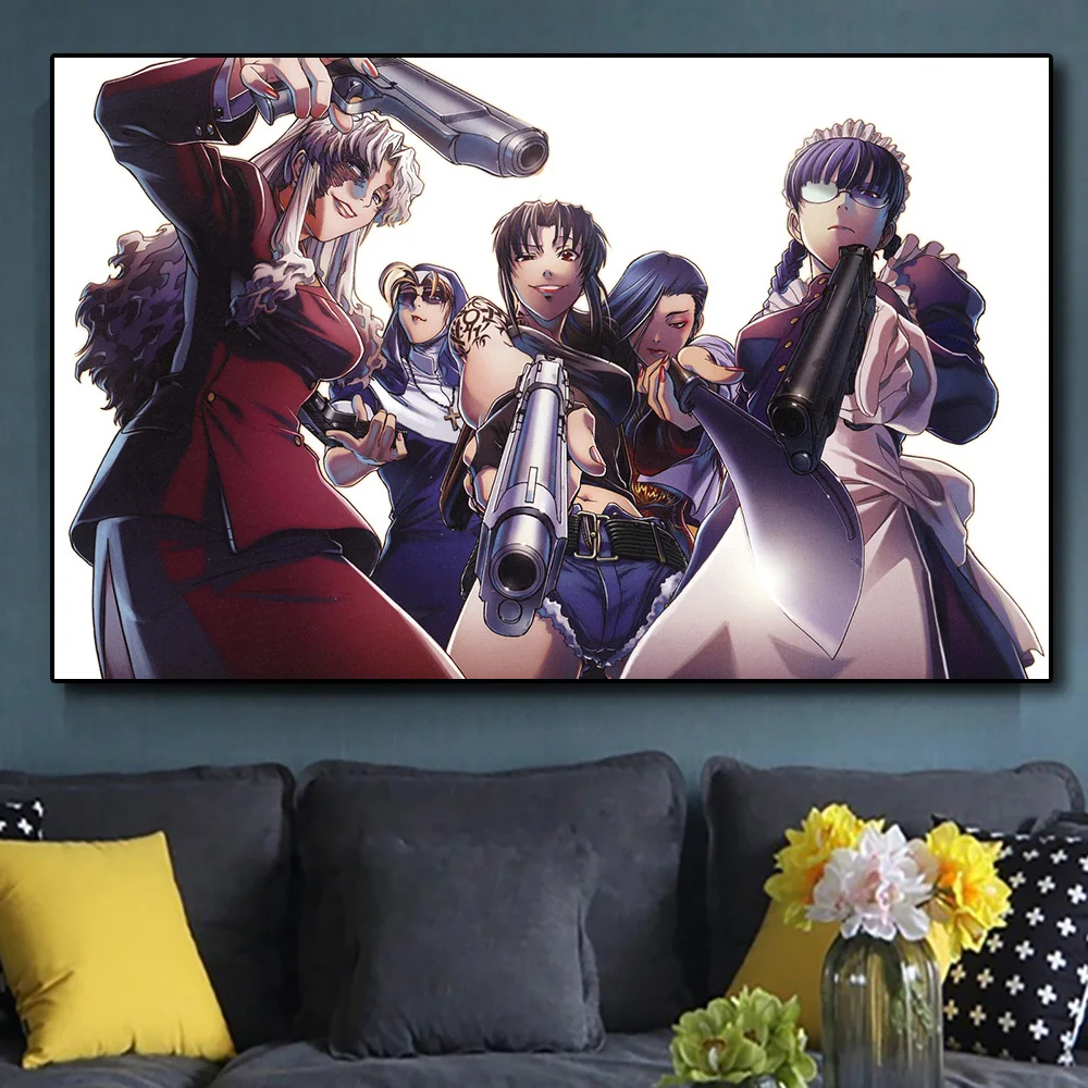 Плакат японского аниме Черная Лагуна Revy украшение художественный Декор живопись