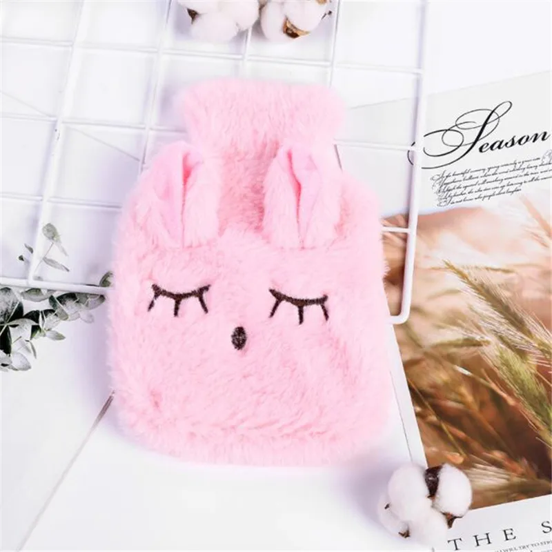 Cartoon Thermos Bottle Hot Belly Treasure Plush Water Injection Hand Warmer With Explosion-Proof Portable Mini Hot Water Bottle