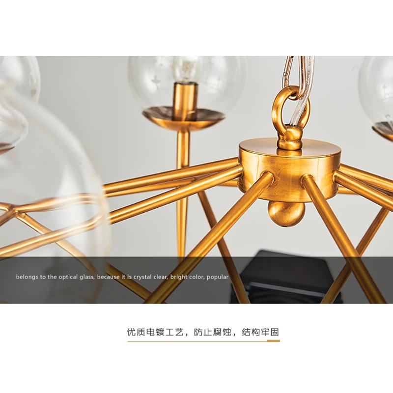 

Modern style living room bedroom minimalist restaurant Chandeliers Nordic clothing Golden glass ball Chandeliers