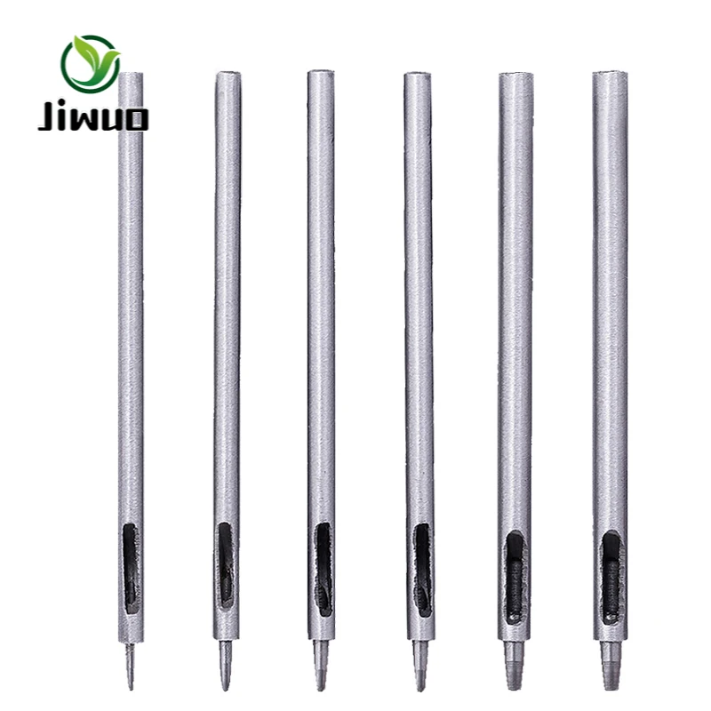 Jiwuo Belt Punching Round Steel Leather Craft  Hollow Hole Punch Cutter Tool Drilling 0.5mm-2.5mm Leather Handicraft Puncher Set