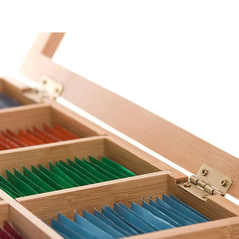 Деревянный простой органайзер для чая бамбуковая коробка с небольшим ящиком 100%