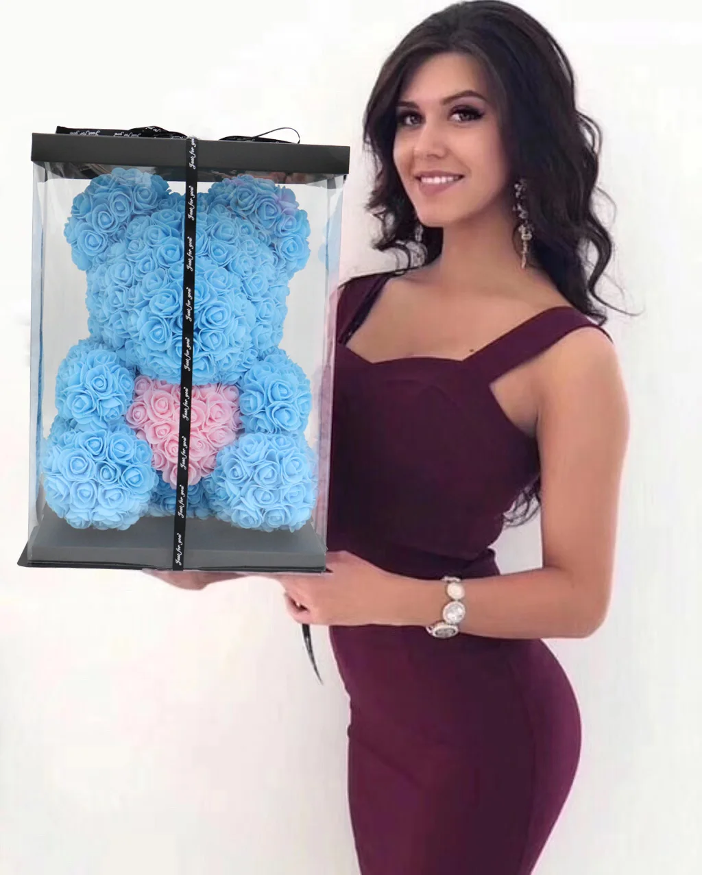 40 см пенопластовый медведь розы в коробке искусственные подарок для подружек