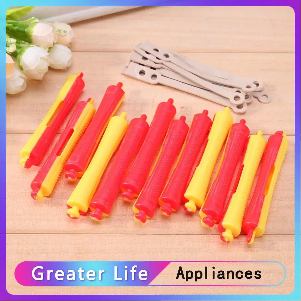 

12pcs Perm Bar Set Rubber Band Hair Curler Hairdressing Tool(Random Color)