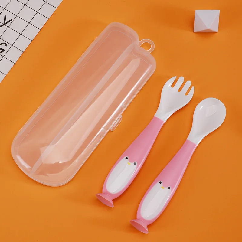 

Silicone Spoon for Baby Utensils Set Auxiliary Food Toddler Learn To Eat Training Bendable Soft Fork Infant Children Tableware