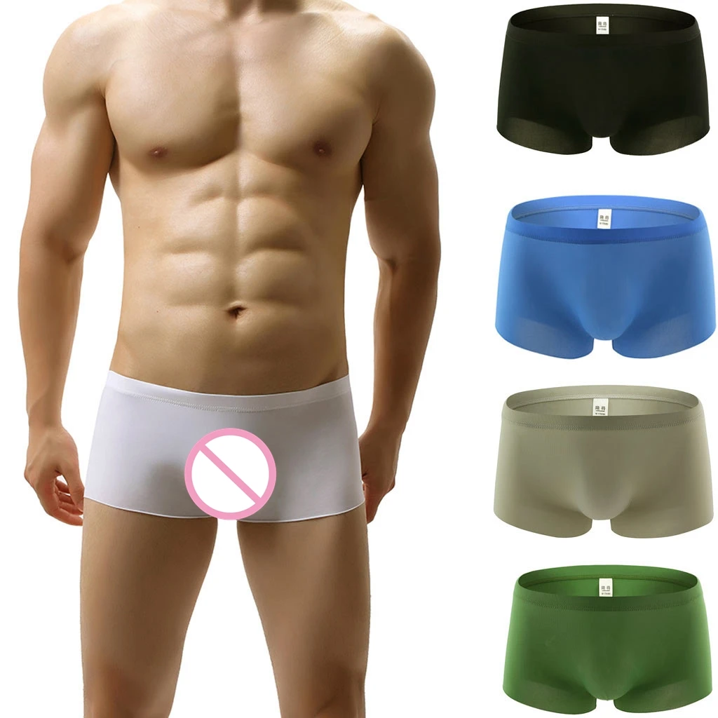 Мужские комбинированные мягкие трусы шорты сексуальное нижнее белье боксеры