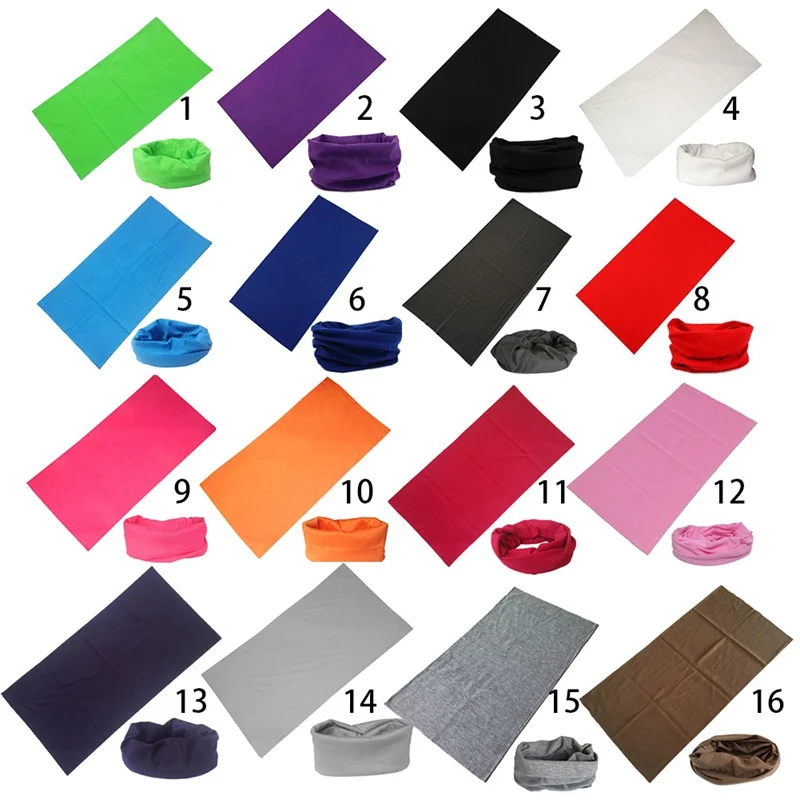 

2020 Women Men Outdoor Sports Bandana Scarf Headwear Solid Color Face Mask Riding Cycling Headscarf Tube Wristband Headband