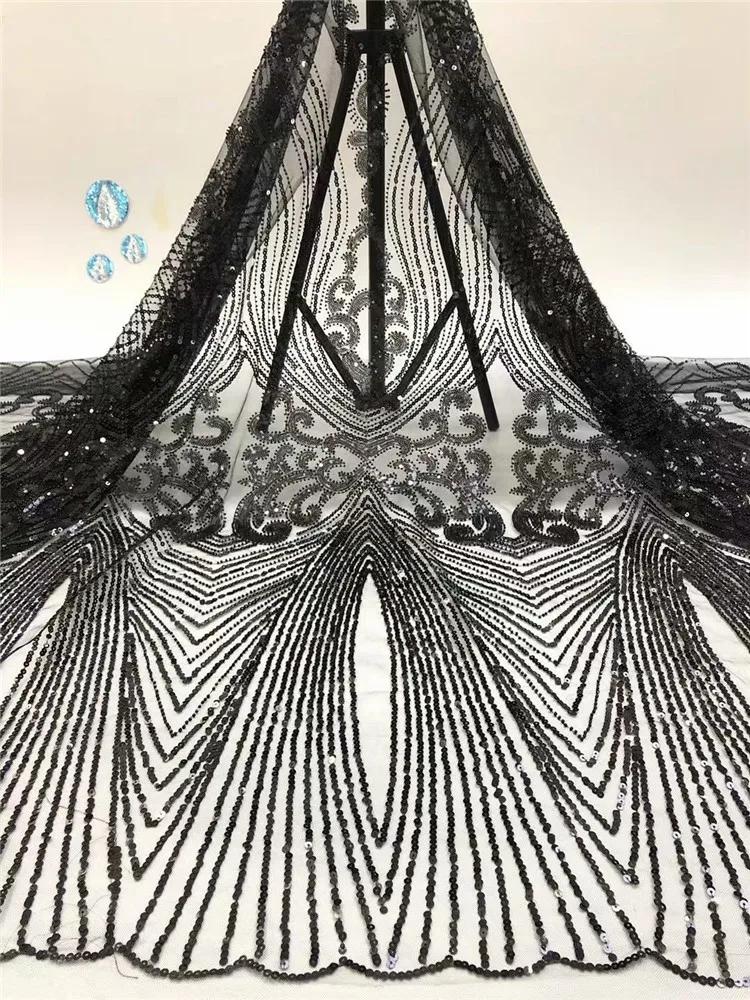 Модная Тяжелая вышивка бисером французская Тюлевая кружевная ткань отличный