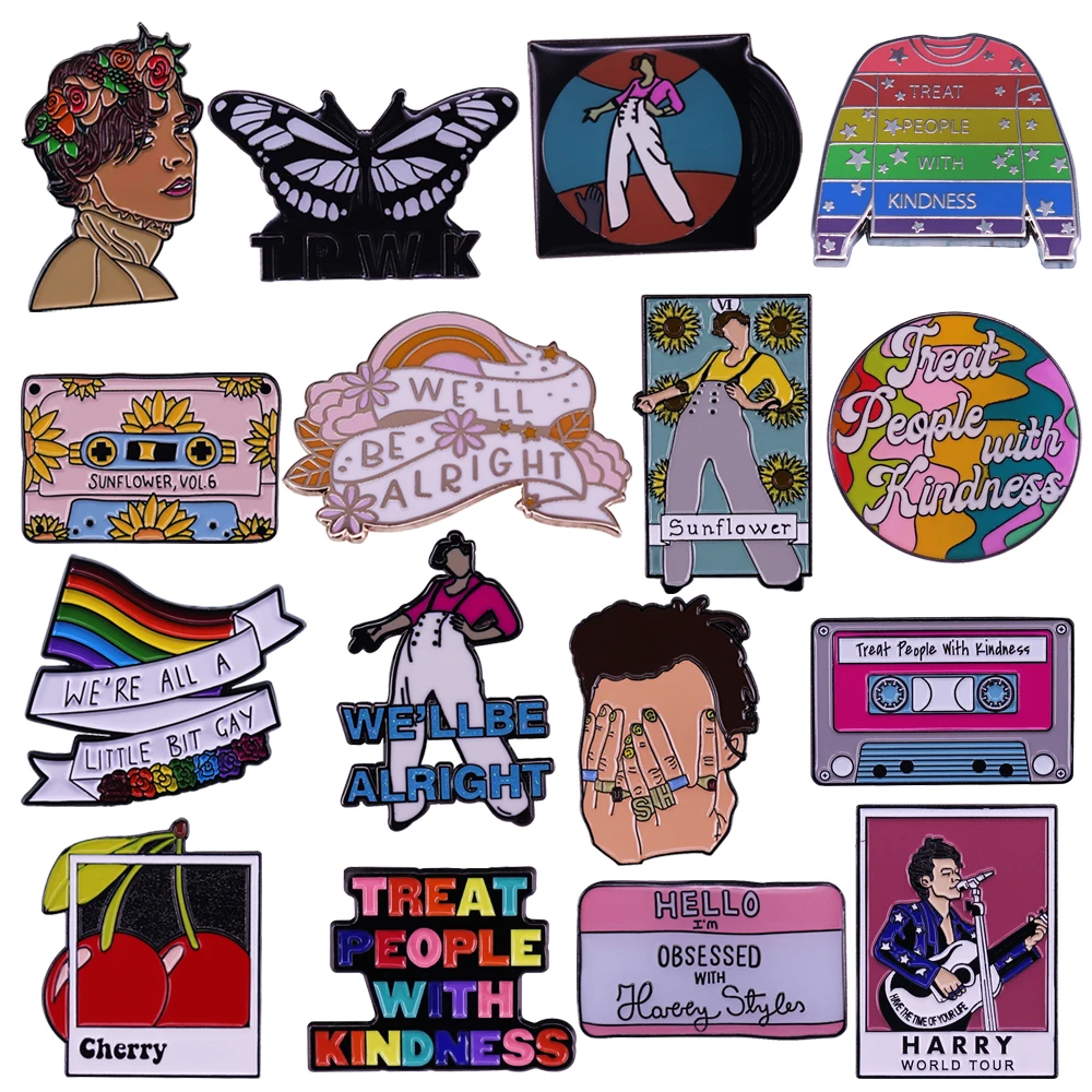 

LT73 Fashion LGBT Gay Jewelry Sunflower Pins for backpacks Lapel Enamel Pins and Brooches for Women Bags Badge Friend for Gifts