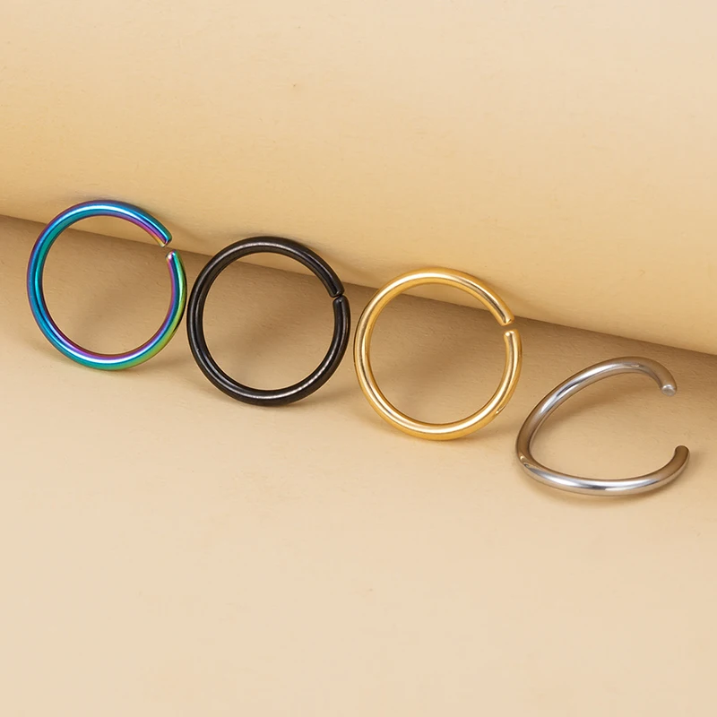 

3pcs Stainless Steel Nose Ring Septum Real Piercing Hoop Earring Cartiliage Helix Ear Tragus Daith for Women Jewelry 8-12mm 16G