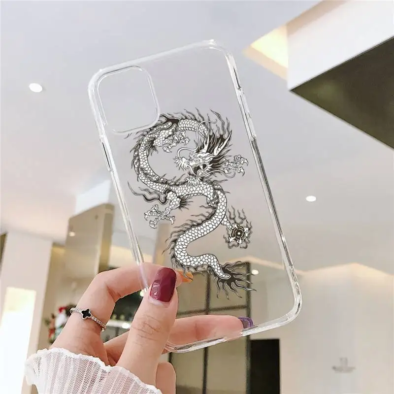 

Chinese Dragon Phone Case Transparent soft For iphone 5 5s 5c se 6 6s 7 8 11 12 plus mini x xs xr pro max