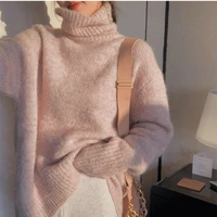turtleneck thick cashmere sweater women 2021 fall winter long sleeve elegant jumper sweet tops femme hiver knit pullover sweater