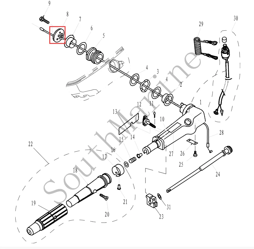 

Boat Motor 68D-G2131-01 Steering handle cover for Yamaha F4 F5 outboard motor 4-stroke