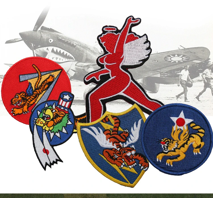 Tomwang201. Военная Вторая мировая война США Летающие тигры вышитая нашивка эмблема