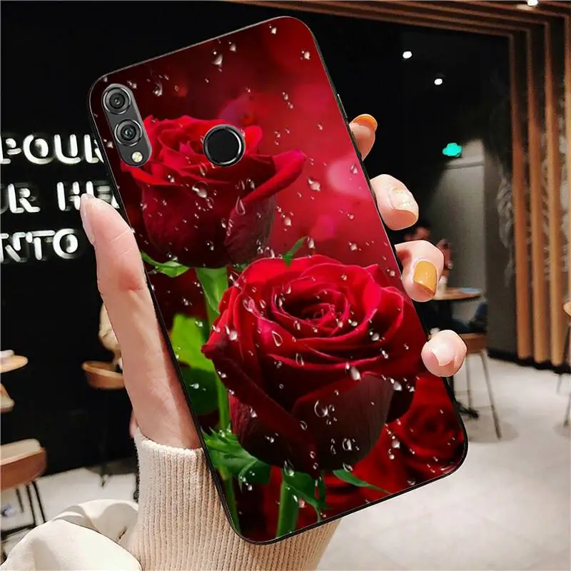 Чехол для телефона Huawei Honor 7A 8X 9 10 20 lite 10i 20i 7C 8C 5A 8A Play 9X pro Mate с яркими красными розами