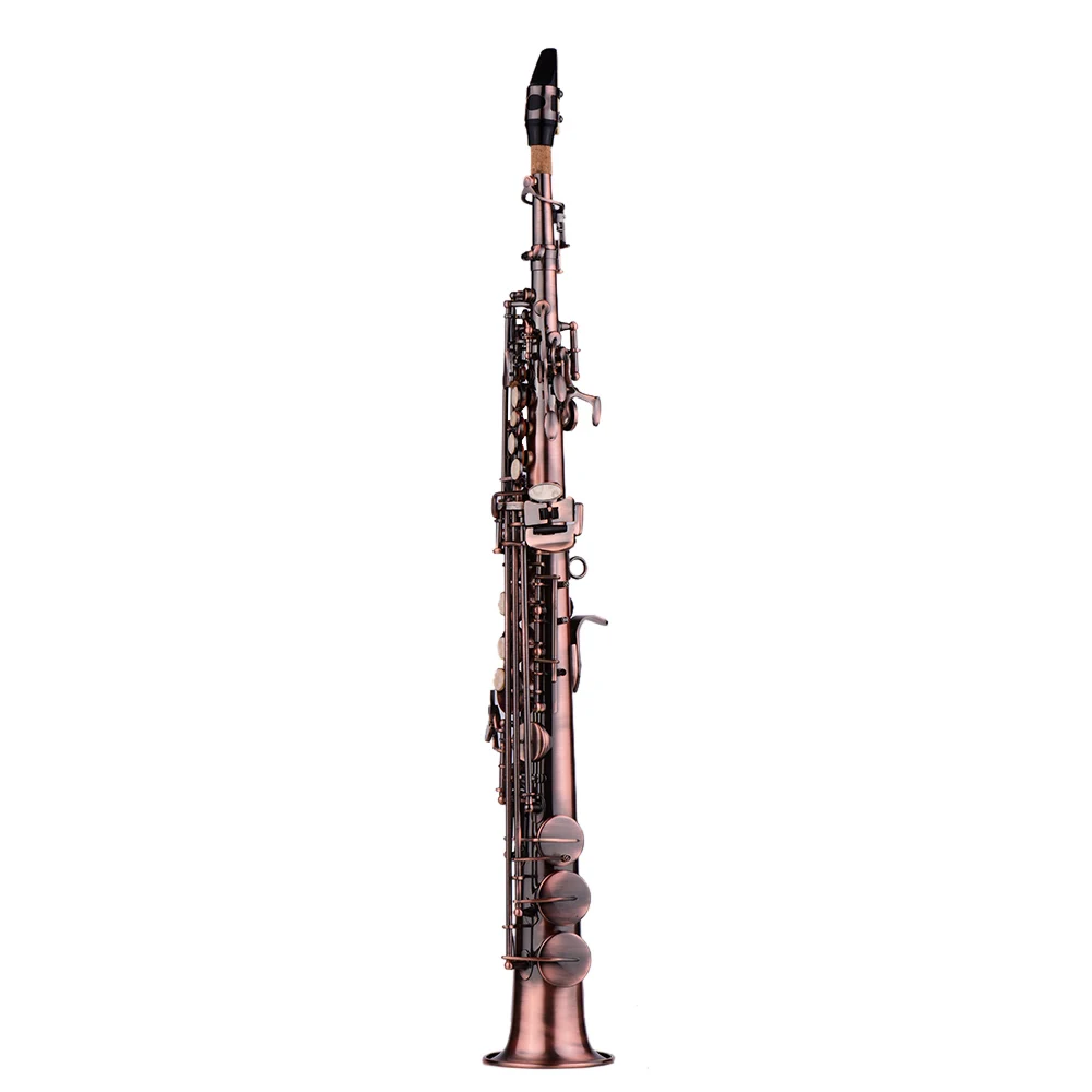 LADE WSS 899 прямой Bb сопрано саксофон Sax Красный Бронзовый Инструмент для