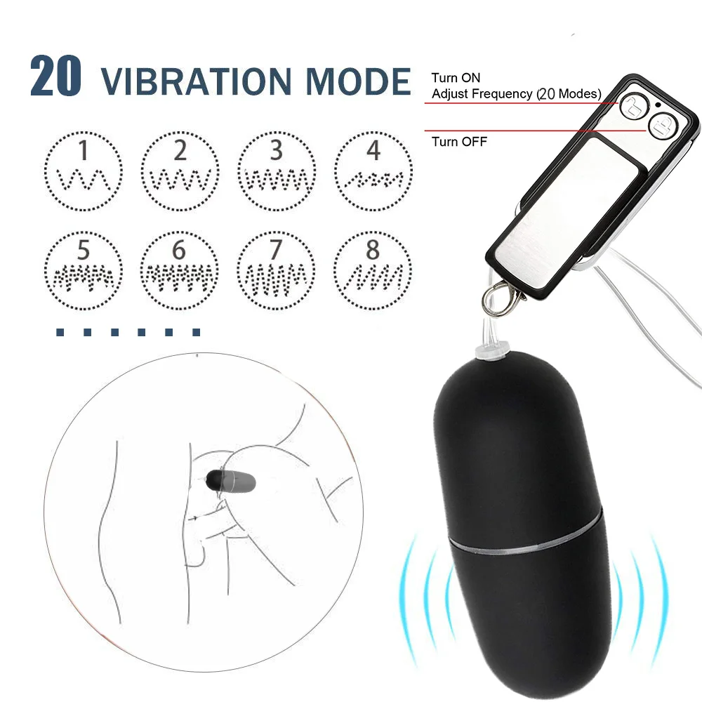 Женское вибрирующее яйцо 20 скоростей секс игрушки Водонепроницаемая