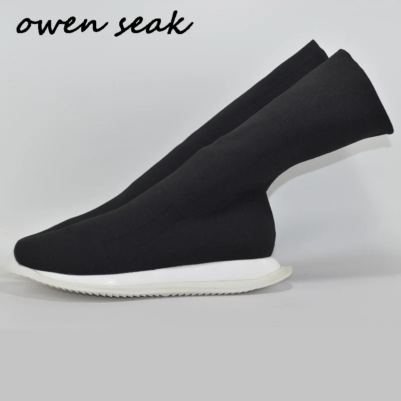 19ss Owen Seak/мужские повседневные носки Вязаные сапоги до колена Роскошные кроссовки