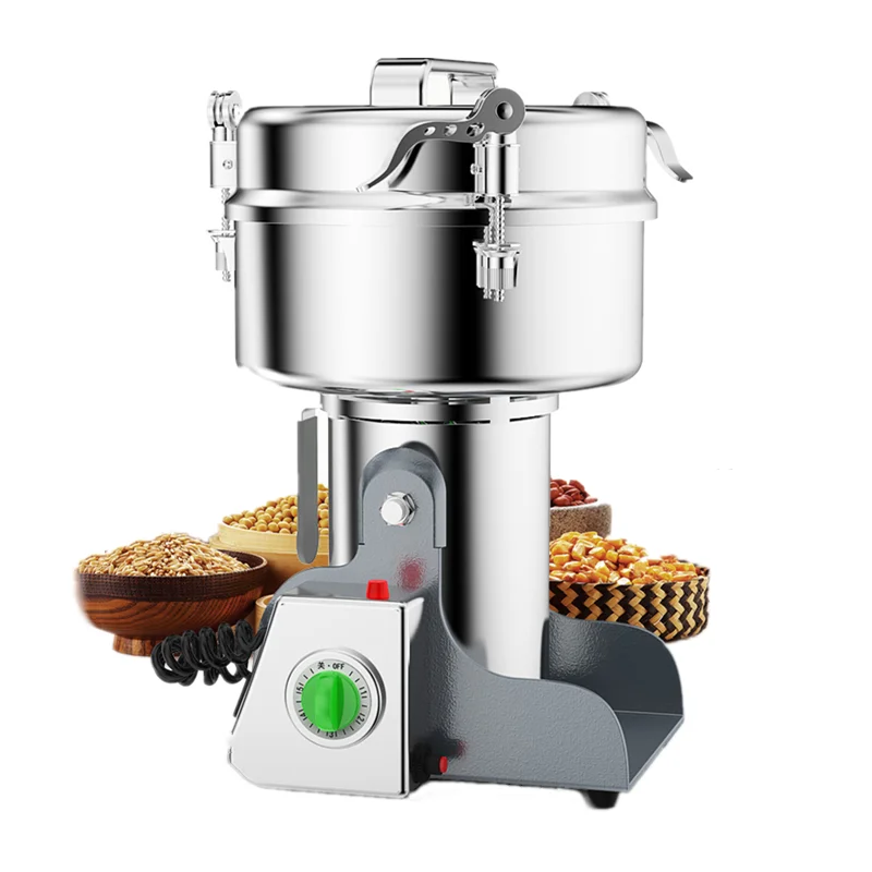 

1000g/2500g Powder Grinder Spice Grinder Grain Crusher Large Commercial High Capacity Stainless Steel Pure Copper Motor