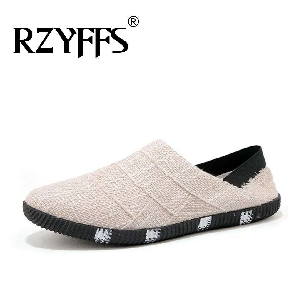 Эспадрильи в этническом стиле для мужчин повседневные холщовые туфли на плоской