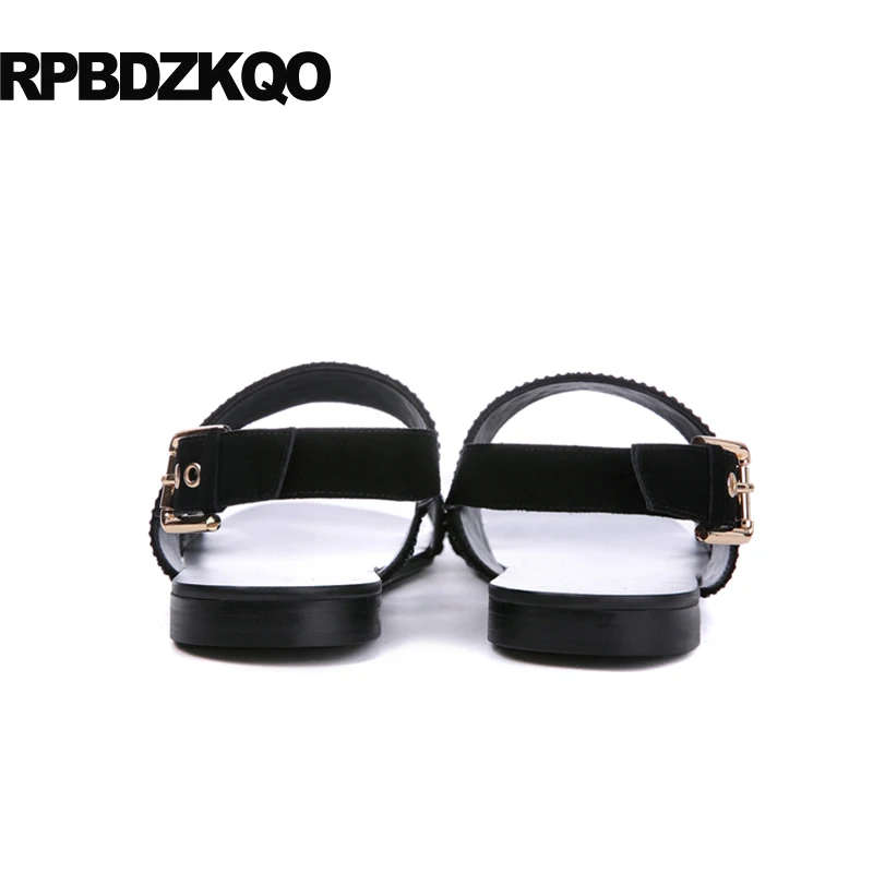 Сандалии стразы мужские из натуральной кожи босоножки гладиаторы летняя обувь с