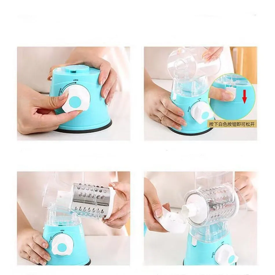 Многофункциональный измельчитель овощей с ручным заводом вращающаяся терка