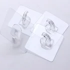 6 шт., прозрачные настенные крючки для полотенца и швабры