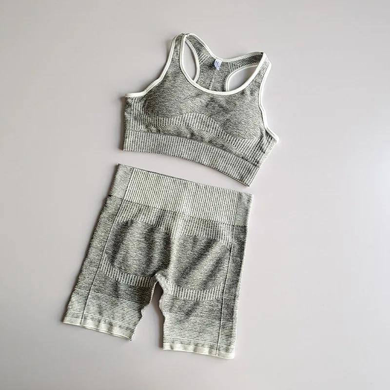 Женский бесшовный комплект для йоги спортивный бюстгальтер с высокой талией