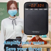 shidu portable voice amplifier personal megaphone aux audio sound speaker recording fm radio with wired microphone for teacher