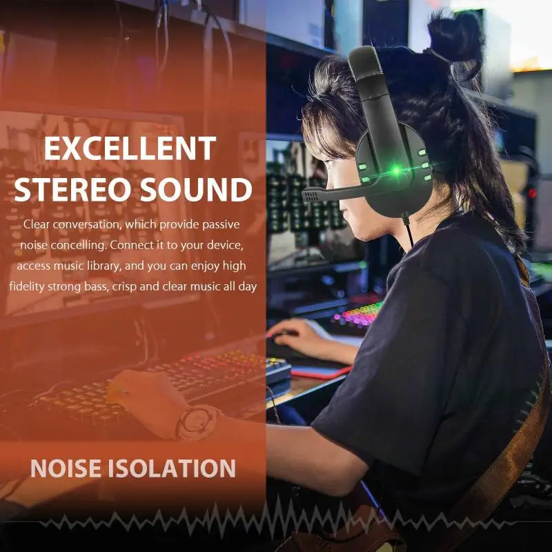 gaming headphones bass stereo pc gamer over ear wired headset with mic for computer ps4nintendo switchxbox onelaptop free global shipping