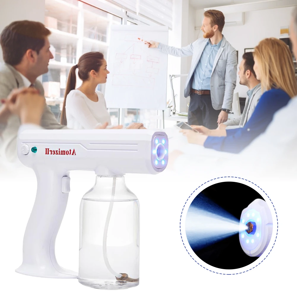 

800ml Blue Light Nano Steam Atomizing Fogger Disinfection Sprayer Rechargeable Atomizing Fogger Machine Steam Spray Guns