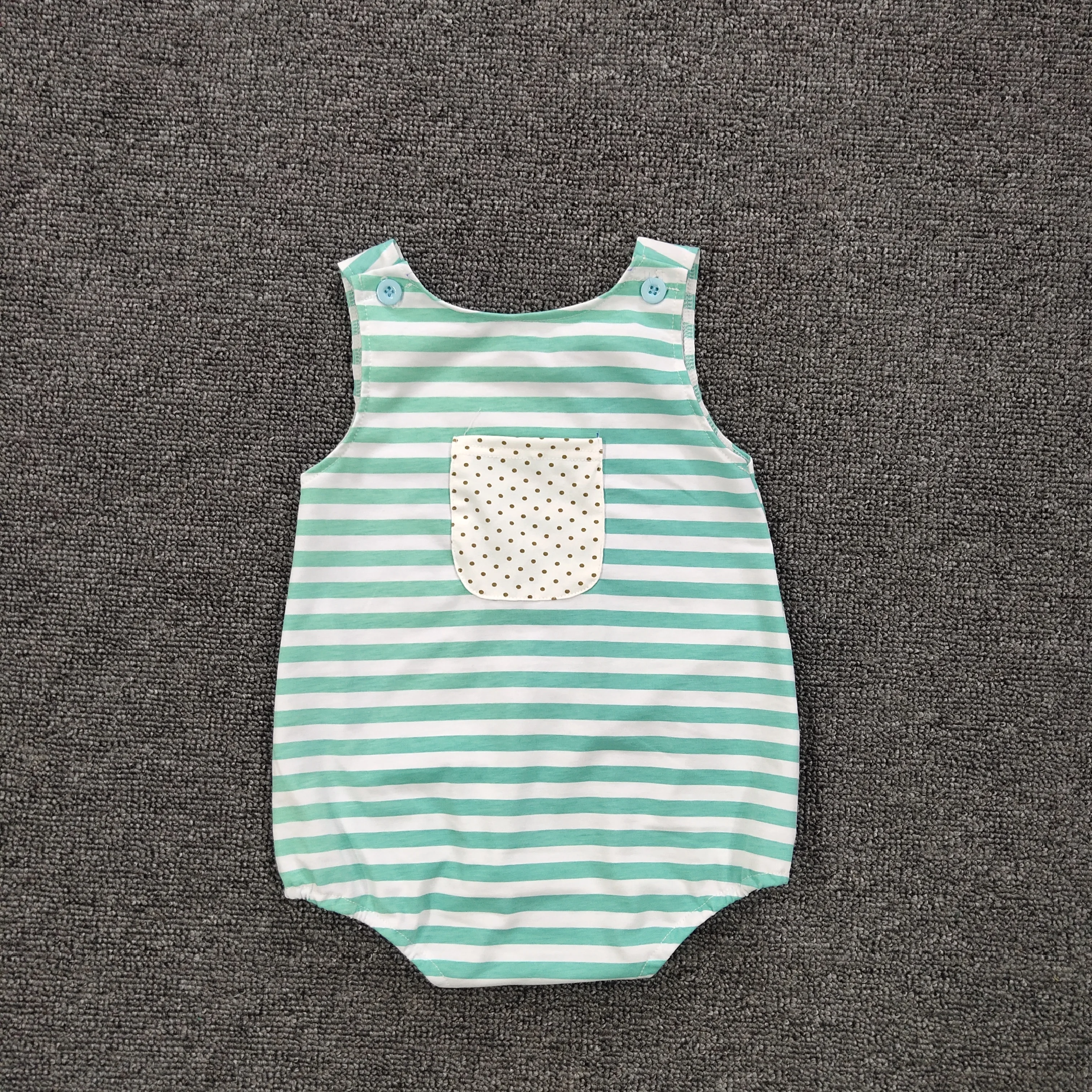 New Romper Girls Summer Bubble Girl Boutique Baby Clothing Mint Green Stripe For | Rompers