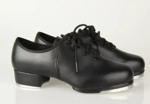 Classic Clogging Tap Shoes For Men And Women Lace Up Human Leather Middle Heel Jazz Shoe Size EU34-EU45 | Спорт и развлечения