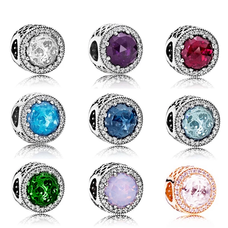 

NEW 2018 NEWEST 100% 925 Sterling Silver Charm Radiant Hearts Wth Clear Cz Rose Gold Pand beads Fit DIY Bracelet Wholesale