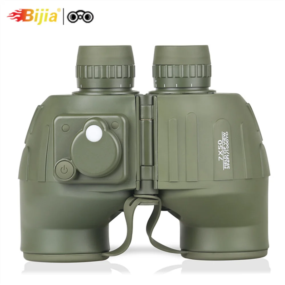 BIJIA 7X50 заполненный азотом водонепроницаемый компас HD высокой четкости светильник ночного видения 7x50 бинокль