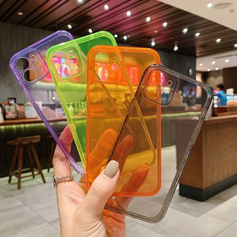 

Phone case suitable for iPhone 6 to 12 TPU Plain color couple mobile phone cover