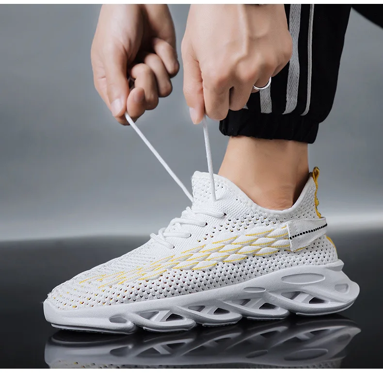 Дышащая Спортивная обувь для ходьбы flyknit; модные мужские кроссовки; Уличная обувь без шнуровки; Качественная спортивная обувь для студентов; Мужская обувь; DY66