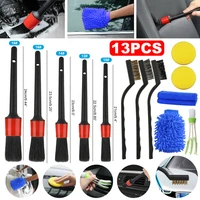 car detailing brush kit boar hair vehicle auto engine wheel clean brushes car products for car wash car styling auto accessories