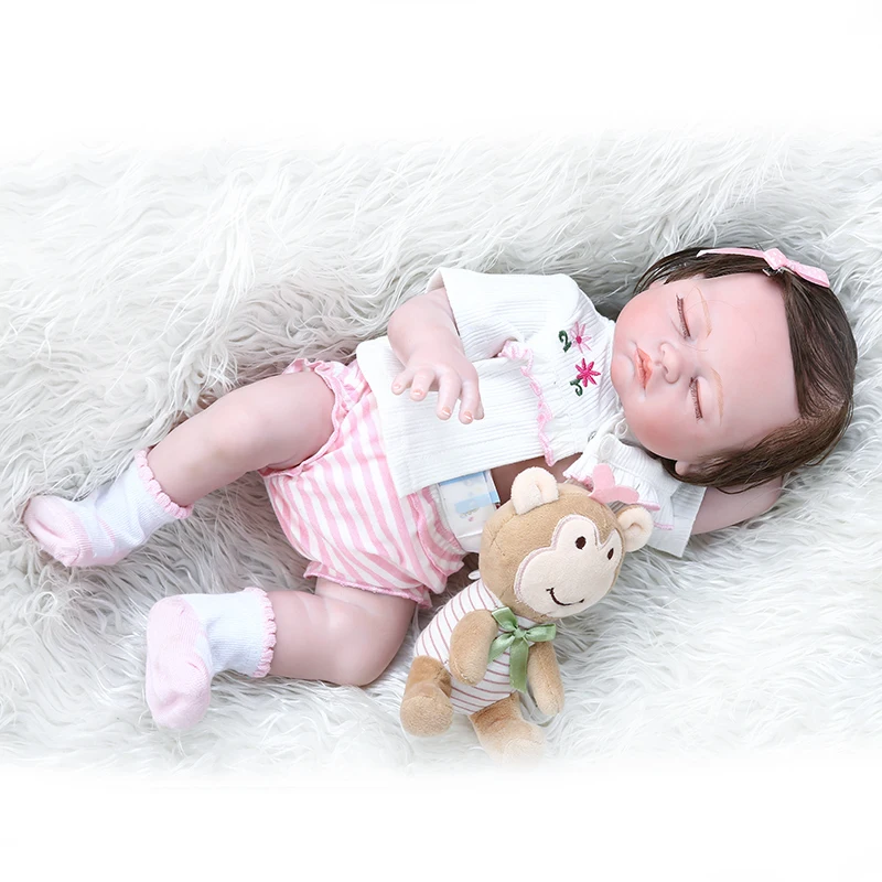 48 см кукла Спящая bebe reborn sweet Premium Детская размера ручная детальная картина Розовый
