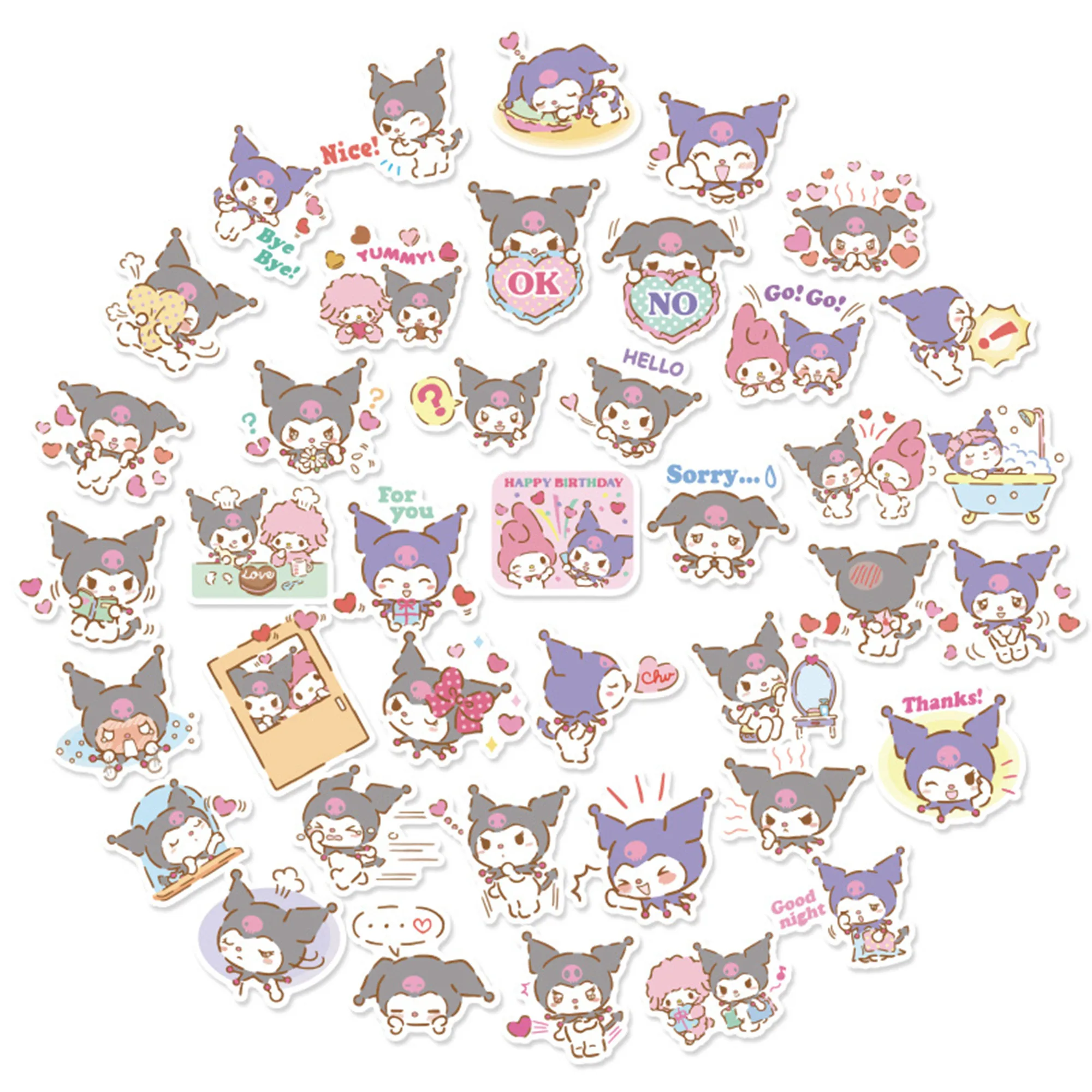 5/10/40 шт. Мультяшные наклейки Sanrio s Kawaii Kuromi для сноуборда ноутбука багажа