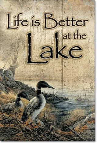 

Letter Life is Better At The Lake Metal Tin Sign Garage Bar Pub Home Metal Poster Wall Plaques