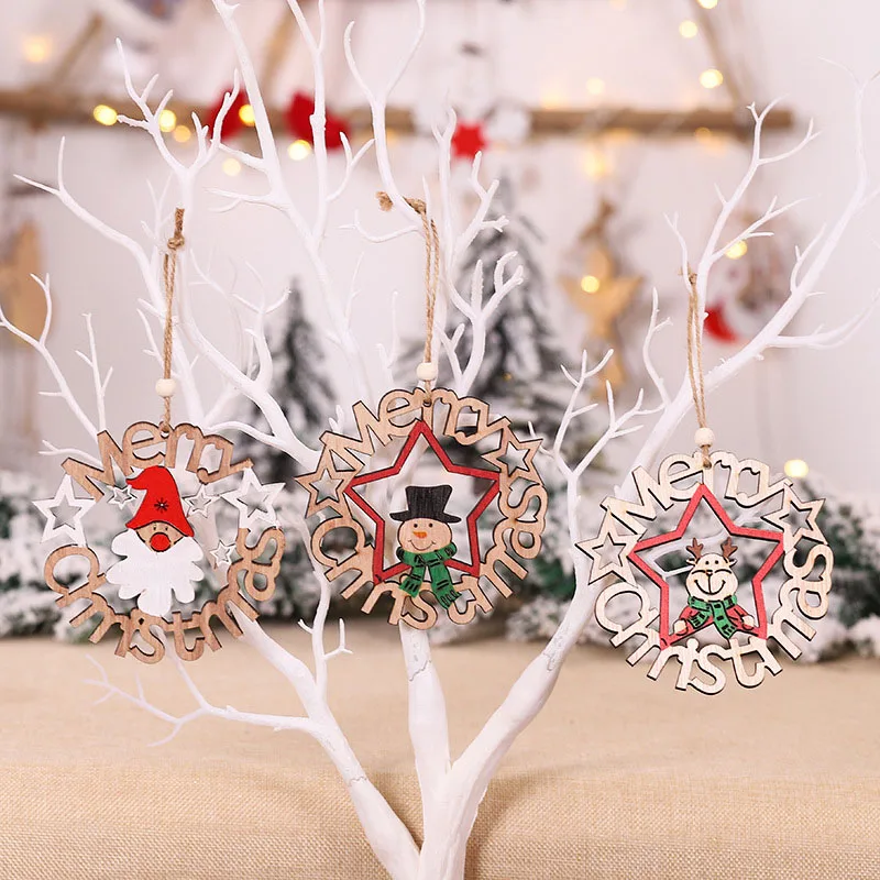 1 комплект Счастливого Рождества деревянные подвесные Рождественская елка