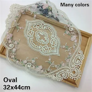 Европейская роскошная кружевная вышивка, ажурная овальная скатерть для балкона, спальни, журнального столика, подставки для ресторана, еды, десерта, фруктов