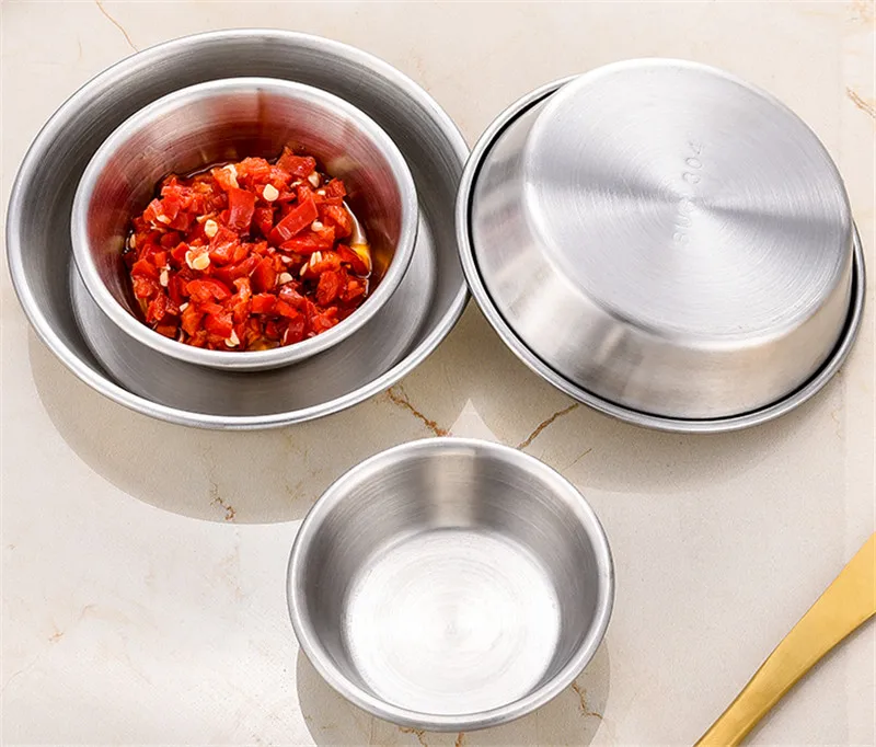 304 маленькая тарелка для соуса из нержавеющей стали кухонная суши соевого